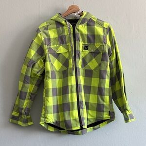 Women's Utility Jacket in Neon Green and Gray